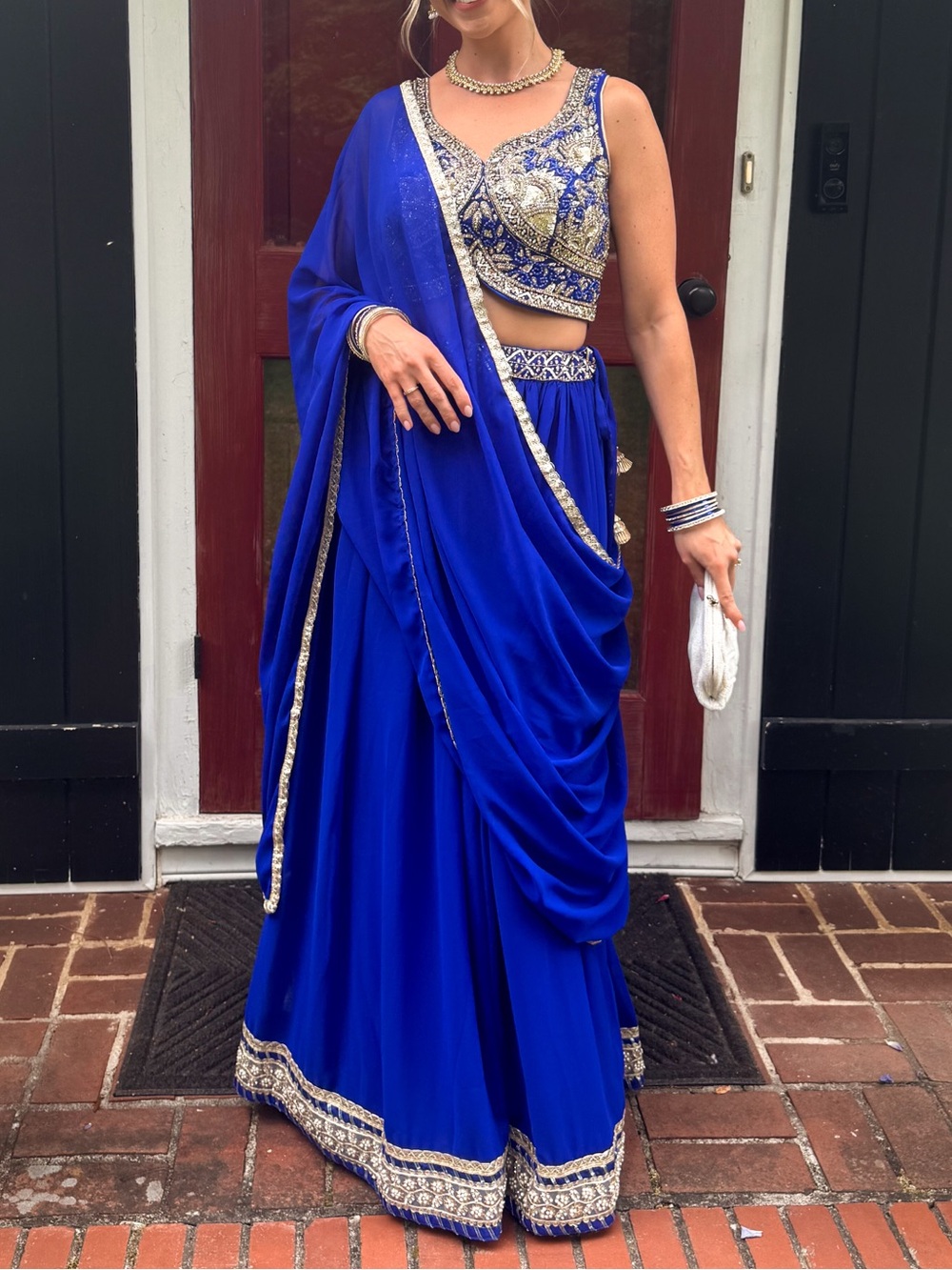 Royal Blue Embellished Lehenga Set
